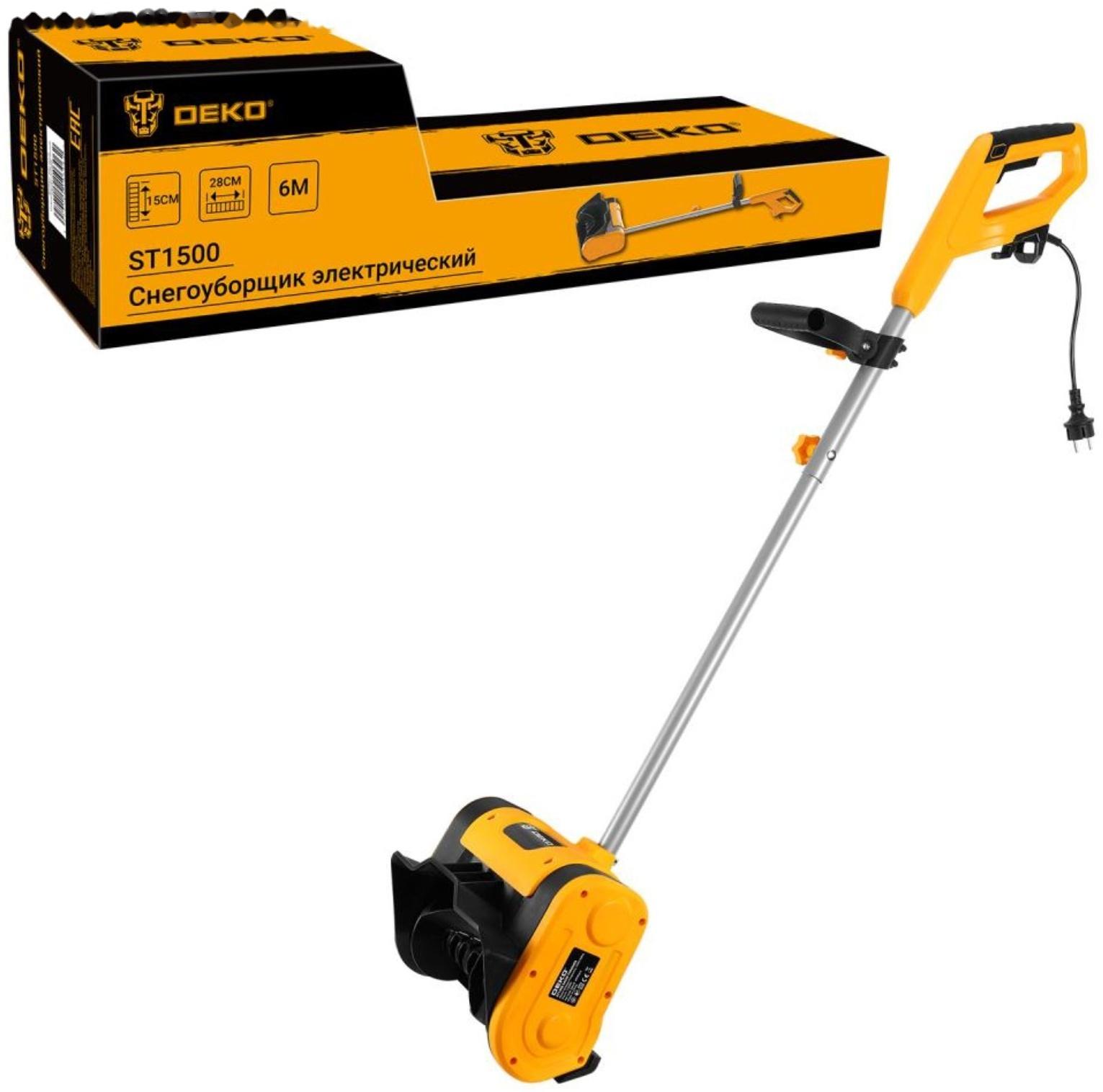 Снегоуборщик электрический DEKO ST1500, 1500 Вт, высота/ширина 15/28 см, выброс до 6 м