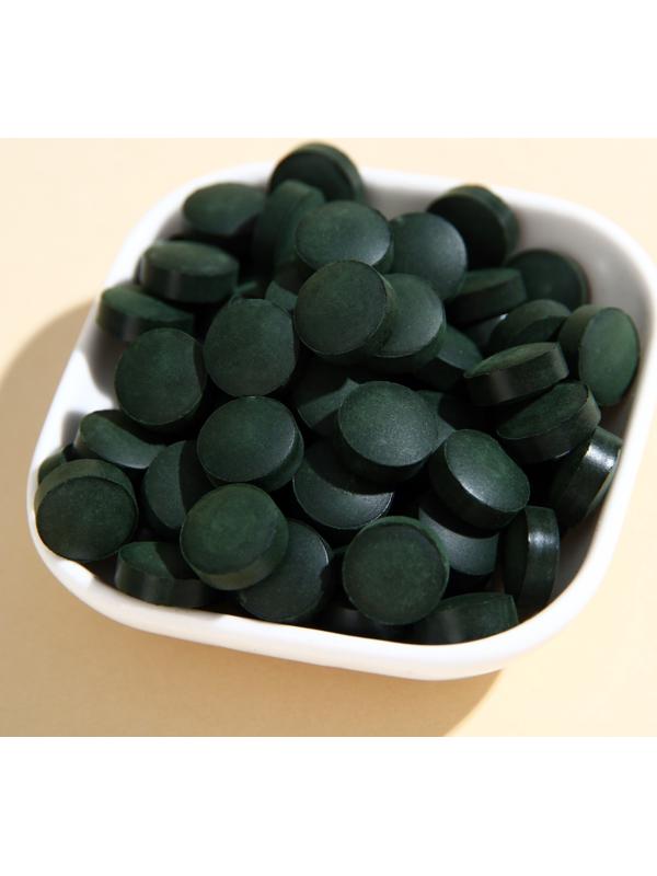 Спирулина в таблетках, ускорение метаболизма, содержание белка, 100 г.