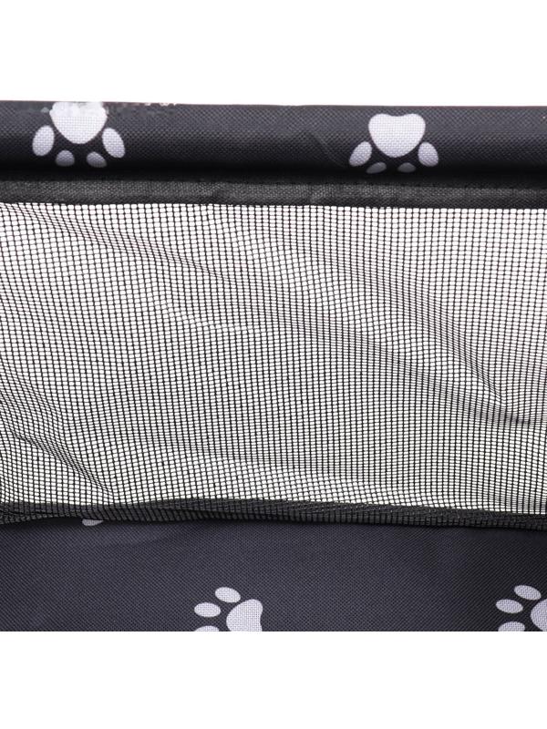 Автокресло для животных 40*30*25 см, чёрное с белыми лапками