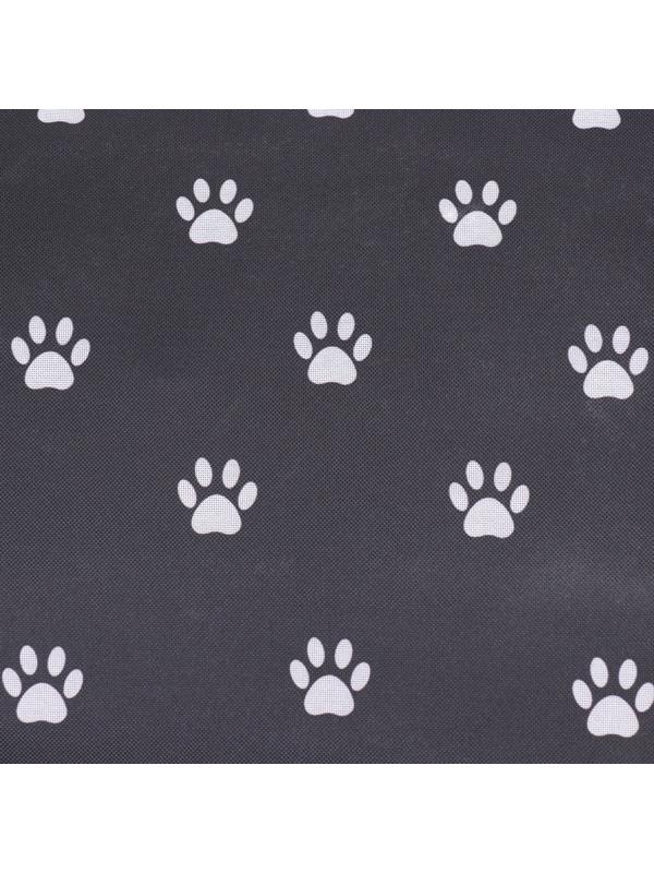 Автокресло для животных 40*30*25 см, чёрное с белыми лапками