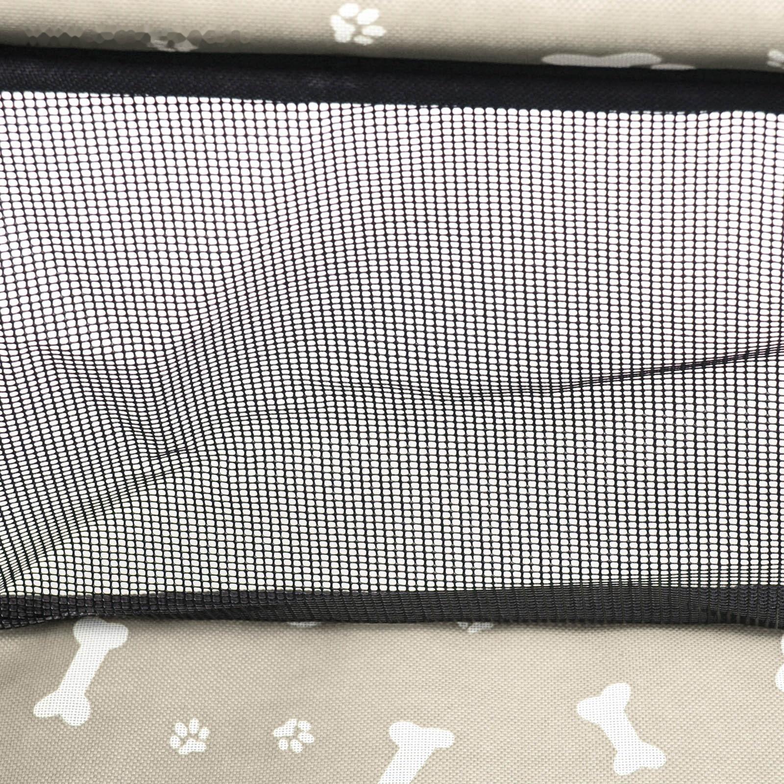 Автокресло для животных 40*30*25 см, серое с белыми лапками и косточками