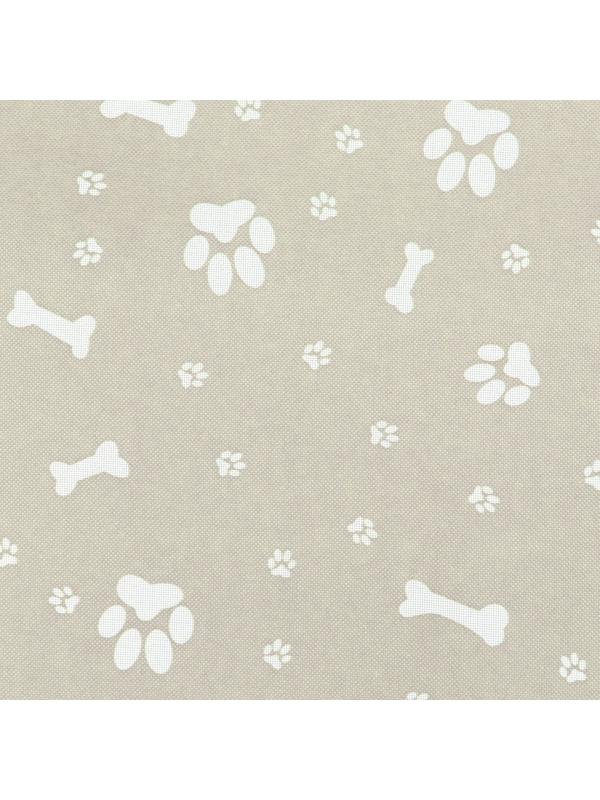 Автокресло для животных 40*30*25 см, серое с белыми лапками и косточками