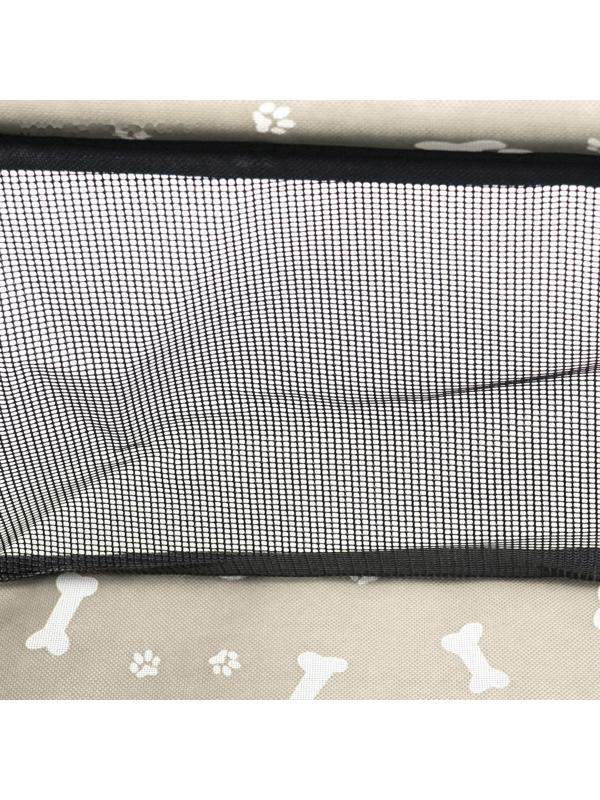 Автокресло для животных 40*30*25 см, серое с белыми лапками и косточками