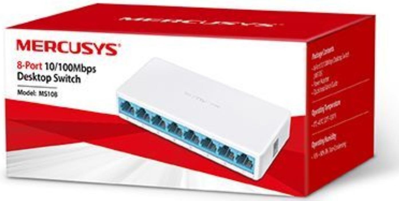 Коммутатор Mercusys MS108, неуправляемый, 8x10/100BASE-TХ