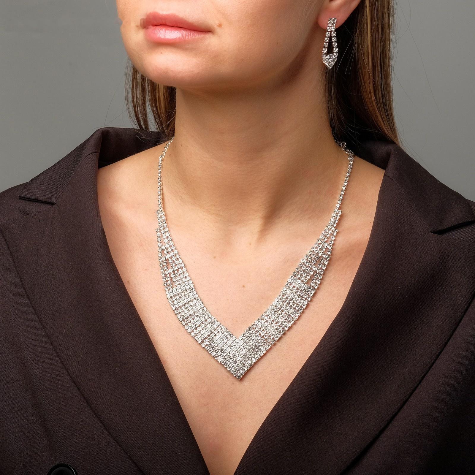 Набор 2 предмета: серьги, колье 