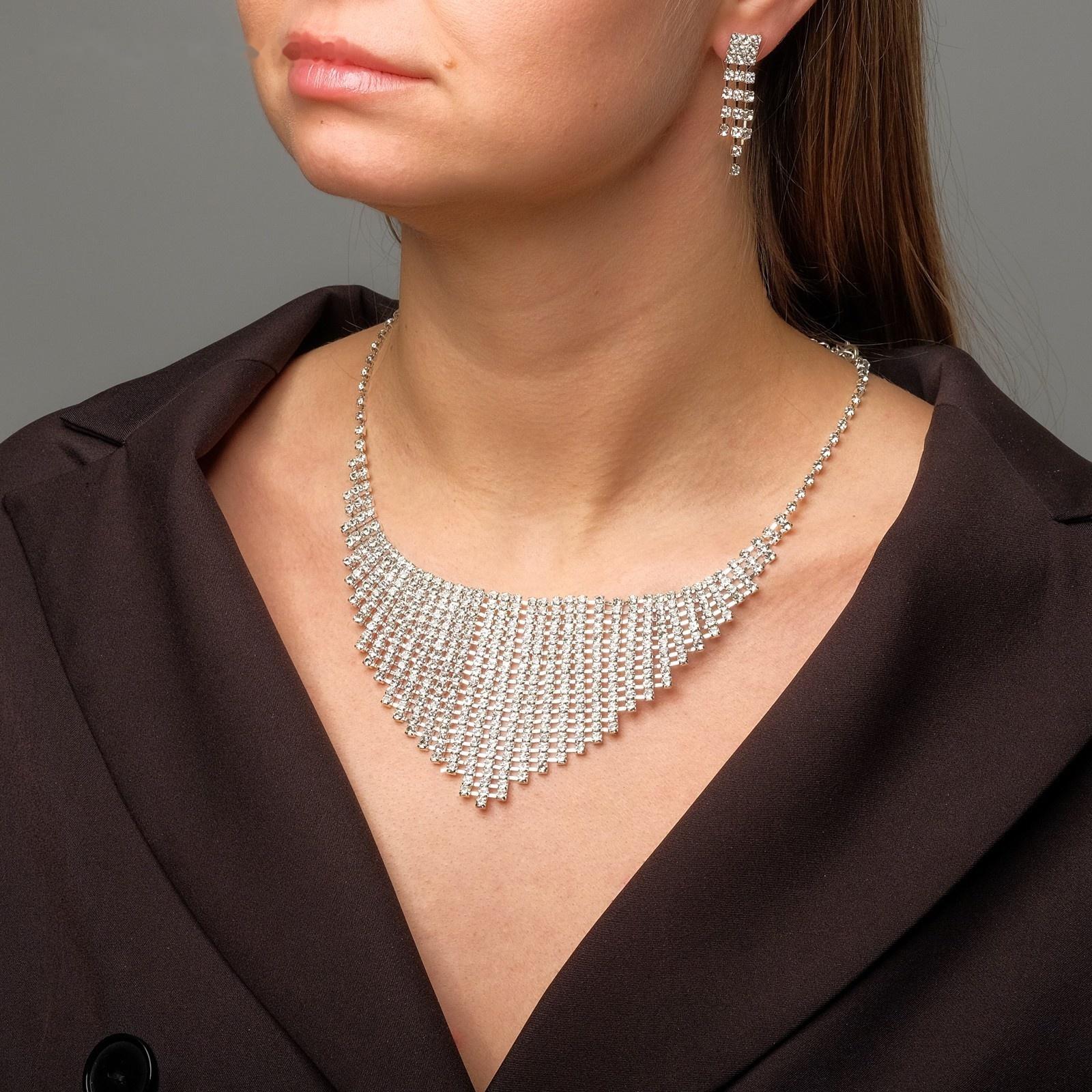 Набор 2 предмета: серьги, колье 