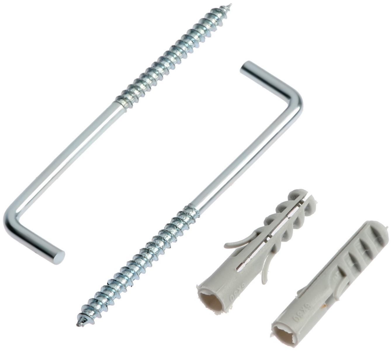 Шуруп-костыль ТУНДРА, белый цинк, с дюбелем, 4x70 мм, 6 шт