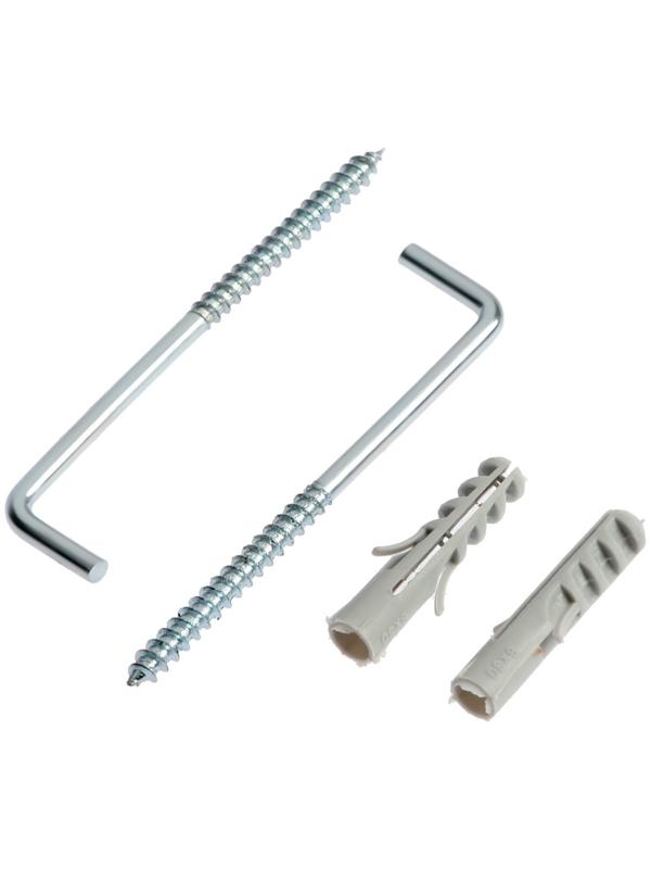 Шуруп-костыль ТУНДРА, белый цинк, с дюбелем, 4x70 мм, 6 шт