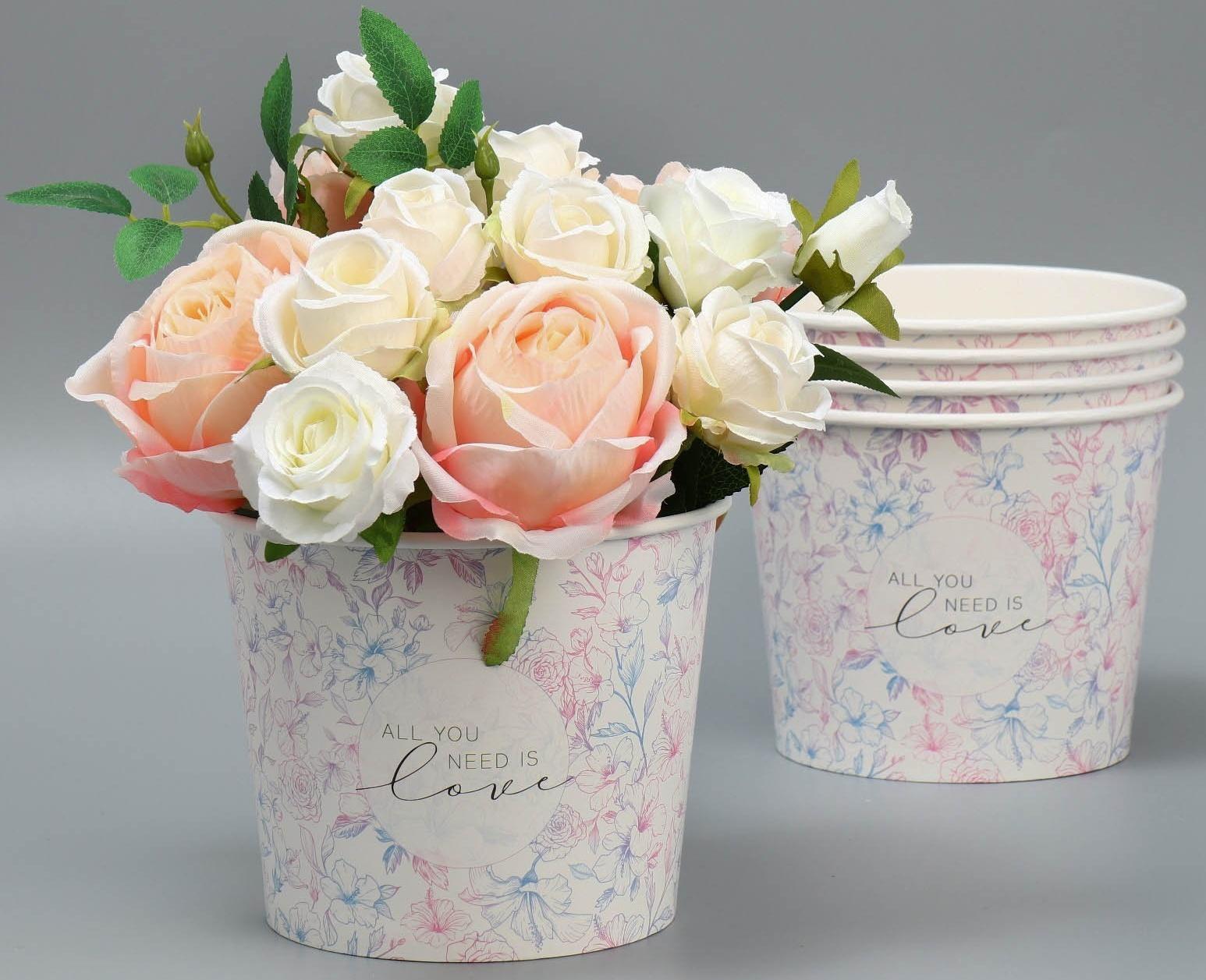 Стаканчик для цветов «All you need is love», 16,5 × 13.6 см