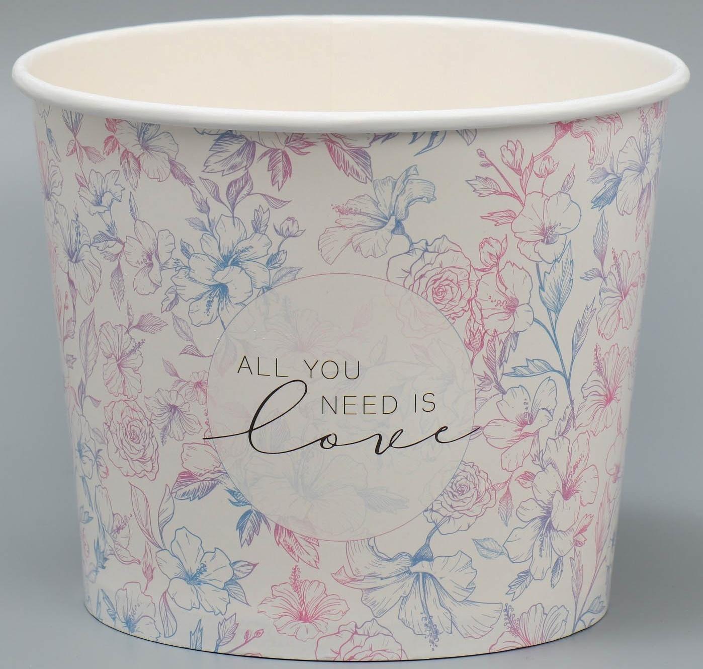 Стаканчик для цветов «All you need is love», 16,5 × 13.6 см