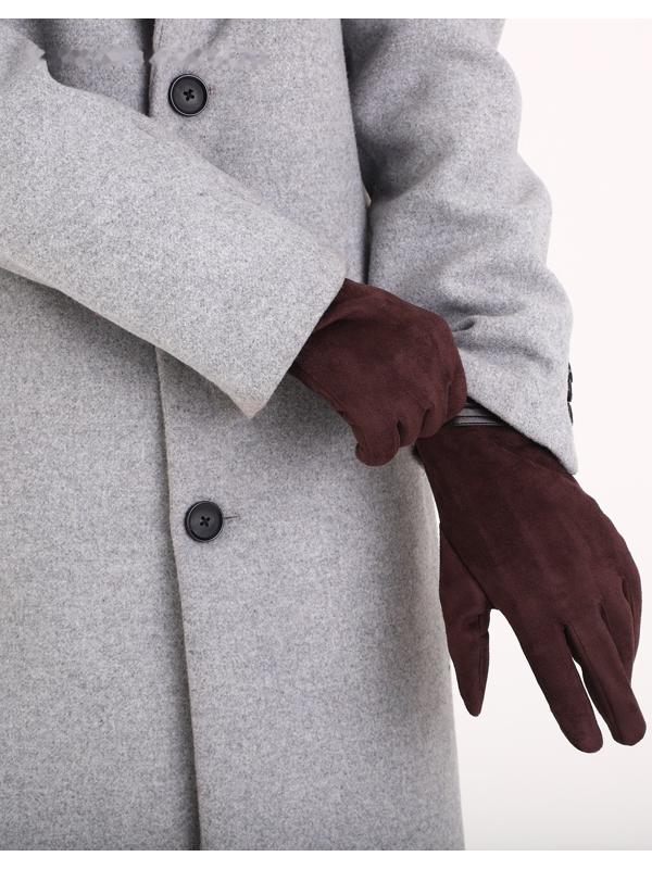 Перчатки мужские, безразмерные, без утеплителя, цвет коричневый