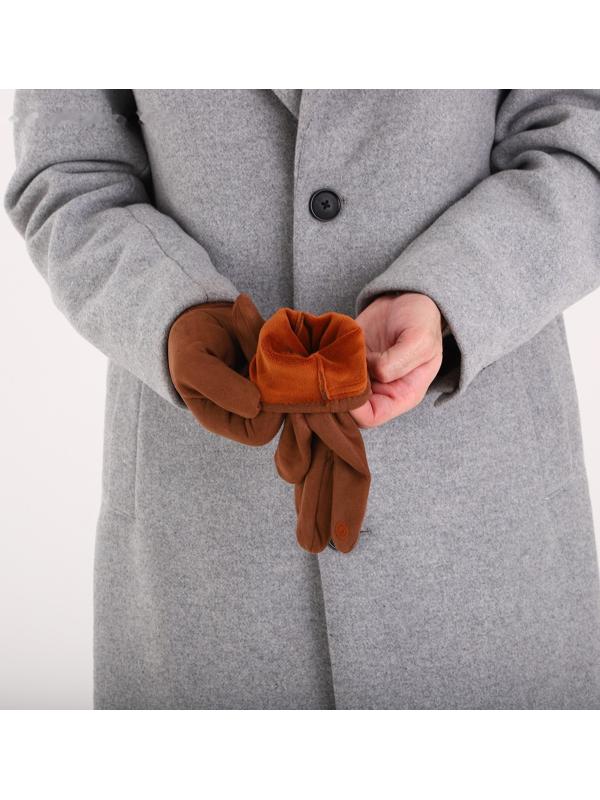 Перчатки мужские, безразмерные, без утеплителя, цвет светло-коричневый