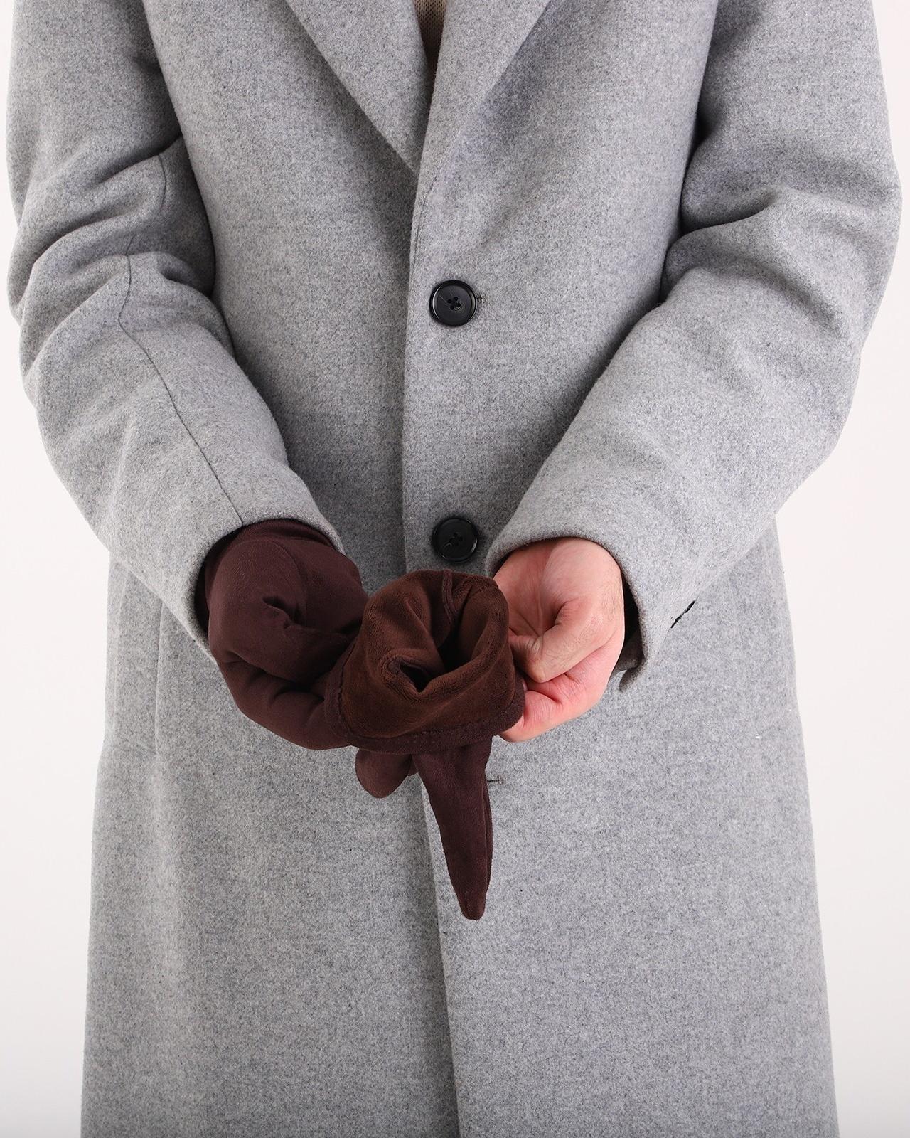 Перчатки мужские, безразмерные, без утеплителя, цвет коричневый