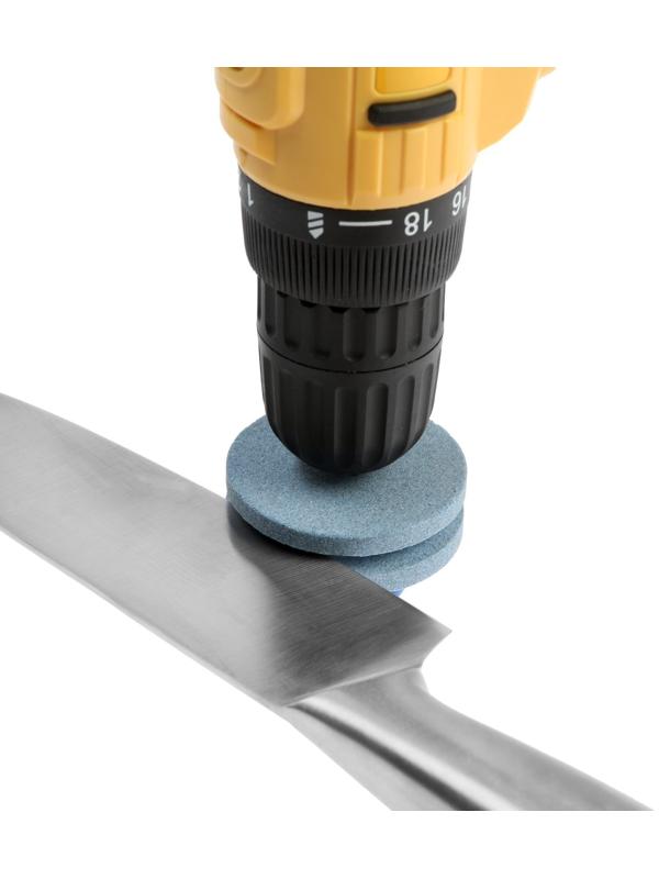 Насадка на шуруповерт ТУНДРА, для заточки ножей и ножниц, шестигранный хвостовик, d=55 мм