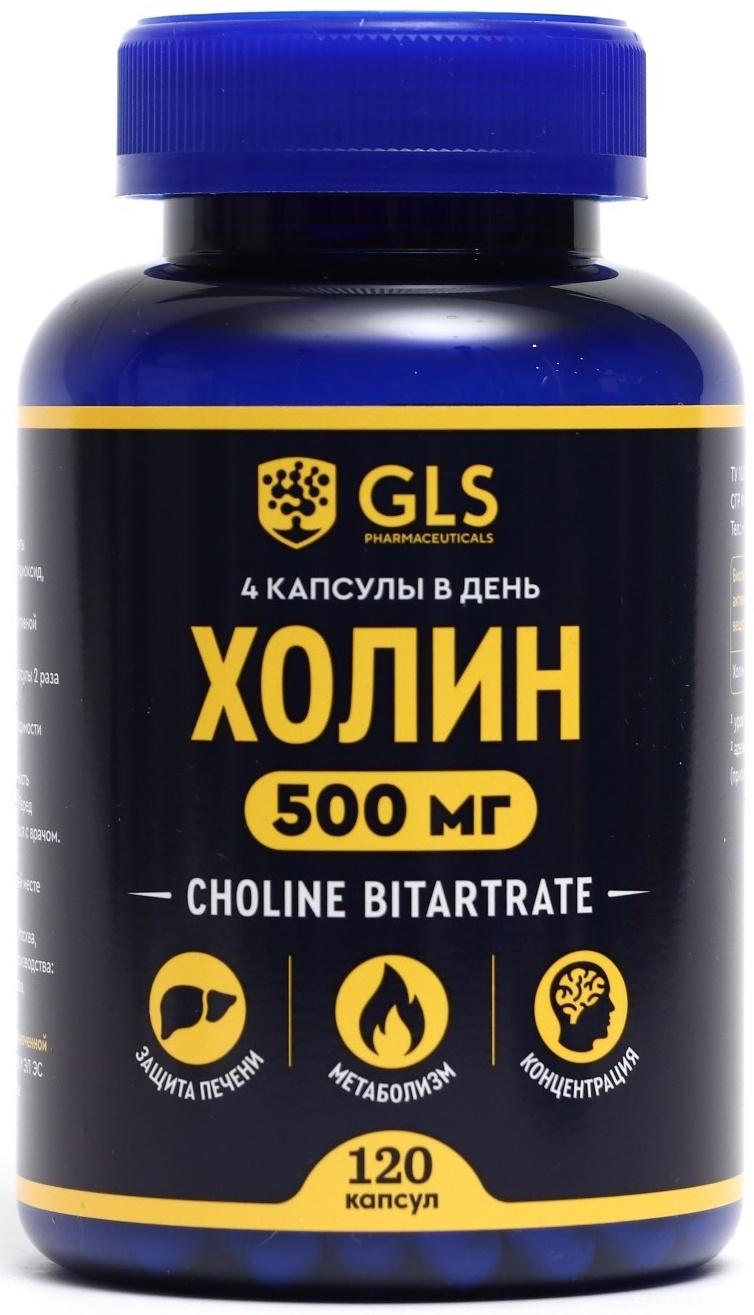 Холин GLS для мозга и похудения, 120 капсул по 400 мг