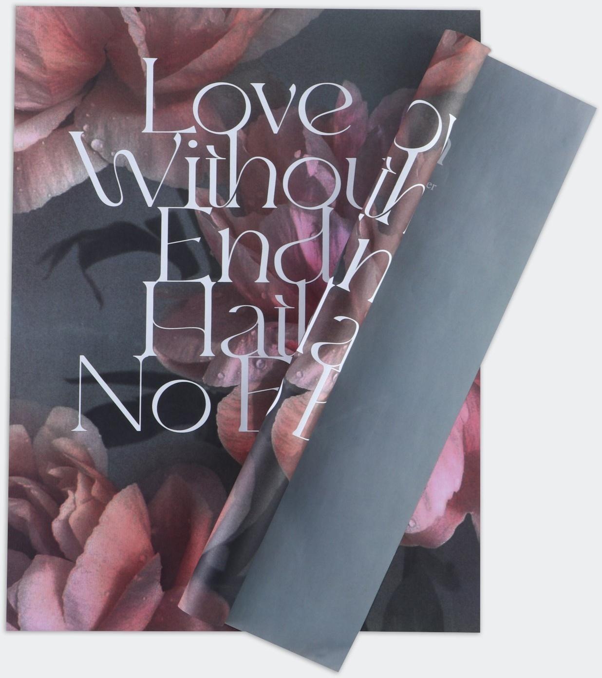 Бумага влагостойкая двухсторонняя,  «Love»,  38 × 50 см