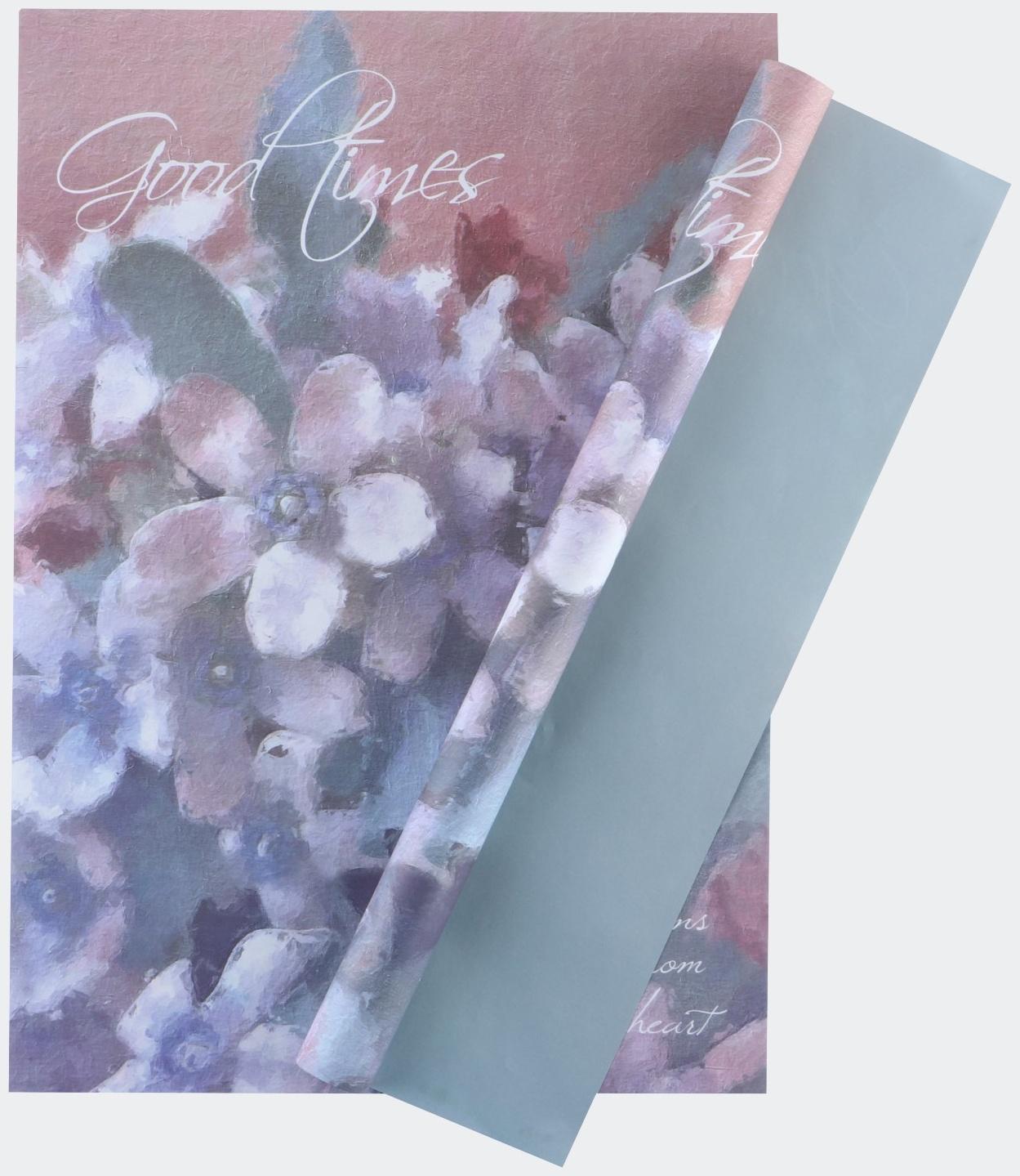 Бумага влагостойкая двухсторонняя, «Голубой лотос», 35 × 50 см