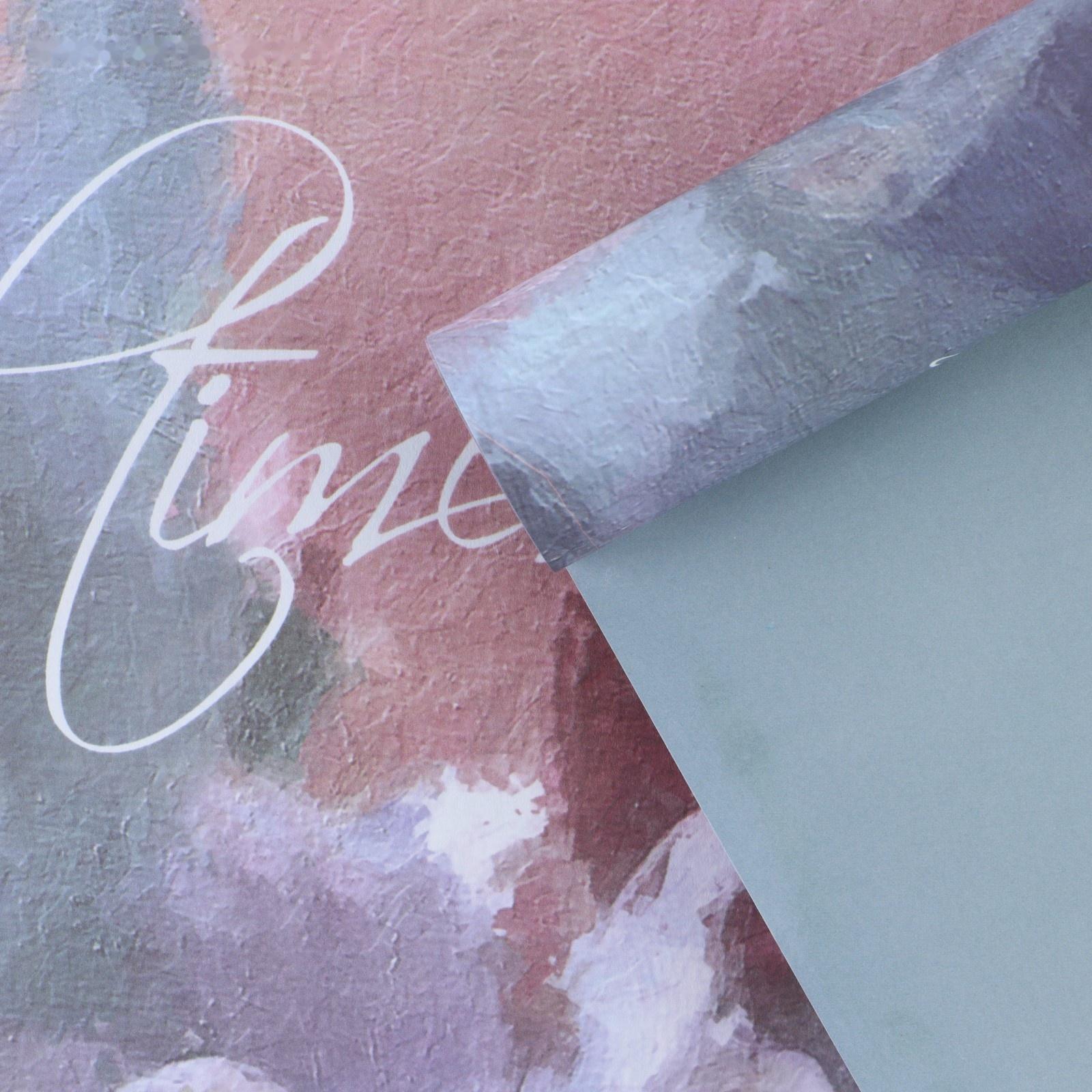 Бумага влагостойкая двухсторонняя, «Голубой лотос», 35 × 50 см