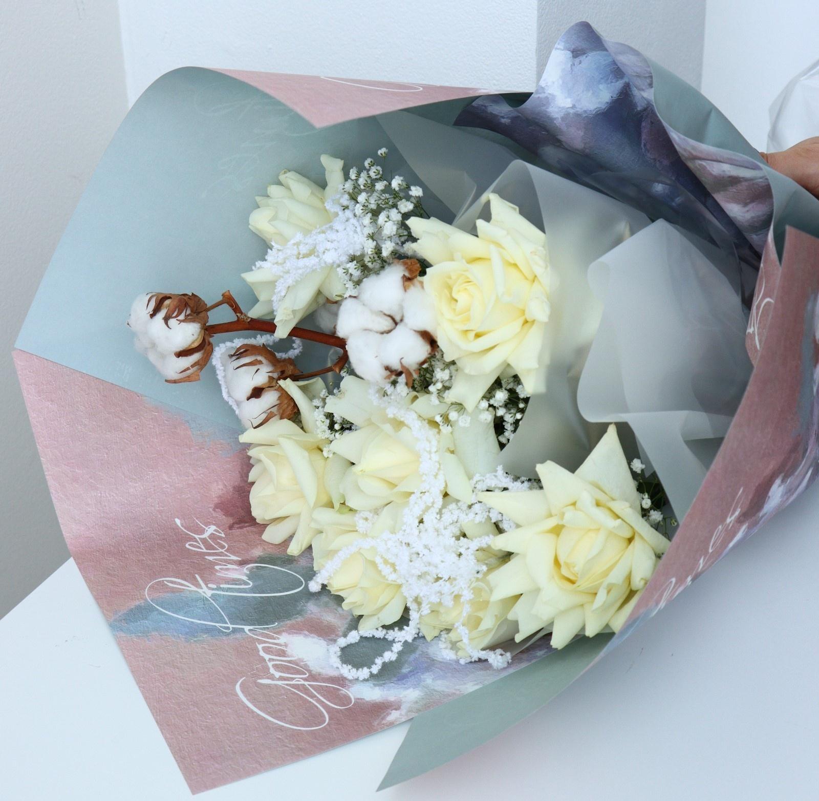 Бумага влагостойкая двухсторонняя, «Голубой лотос», 35 × 50 см