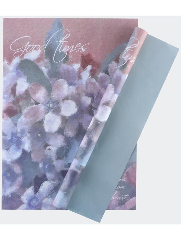 Бумага влагостойкая двухсторонняя, «Голубой лотос», 35 × 50 см