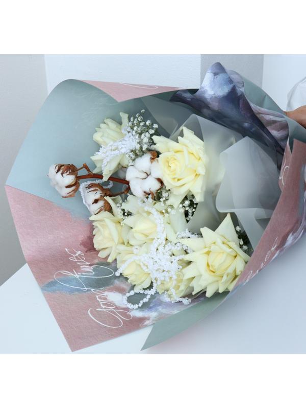 Бумага влагостойкая двухсторонняя, «Голубой лотос», 35 × 50 см