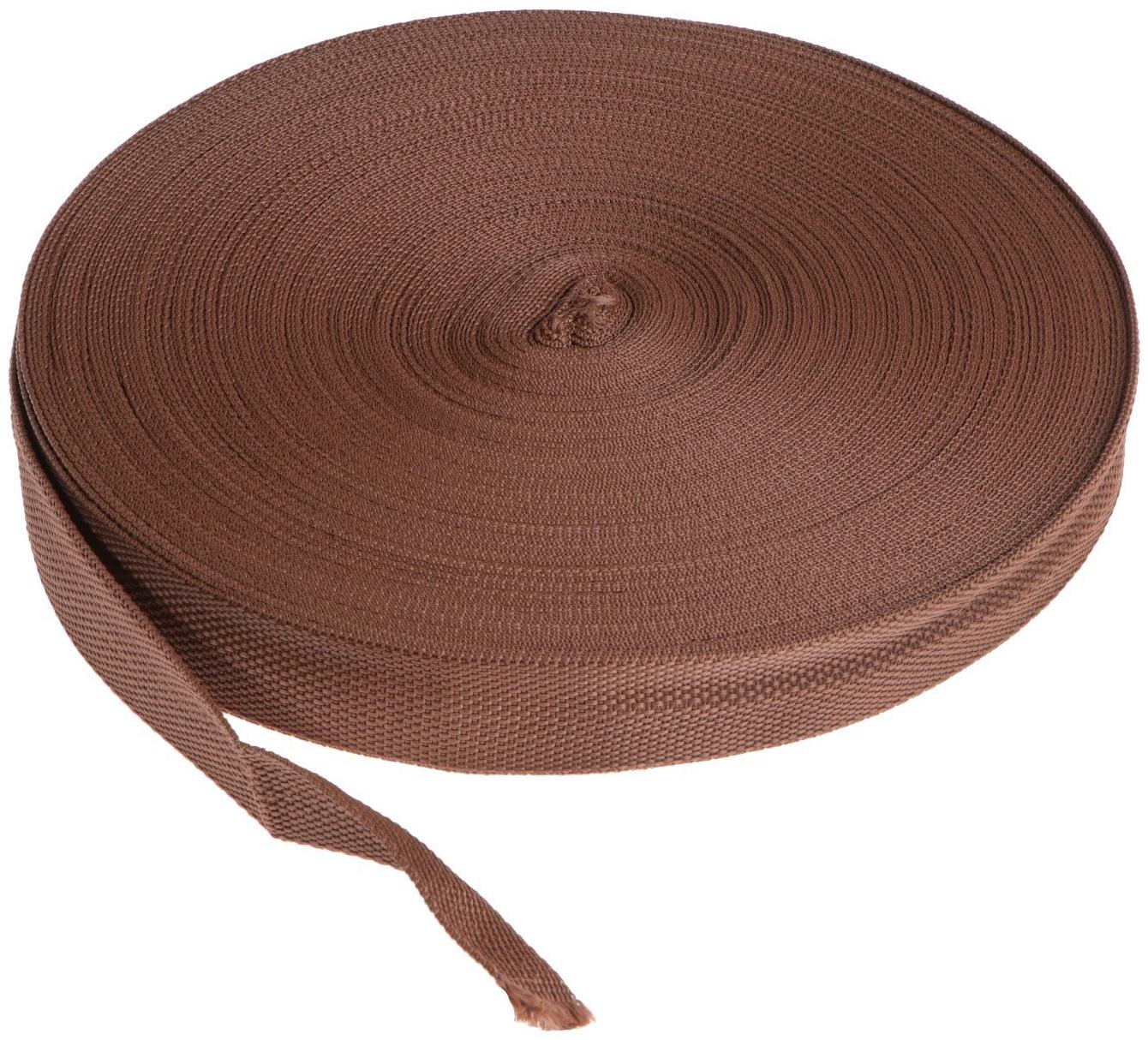 Стропа ременная 30 мм, для окантовки eva ковриков, катушка 50 м, коричневая