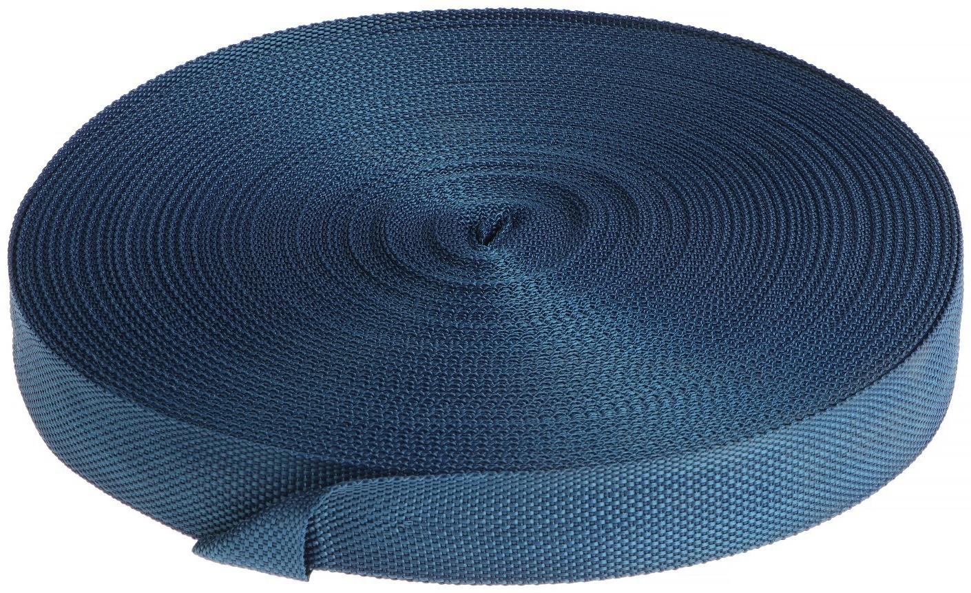 Стропа ременная 30 мм, для окантовки eva ковриков, катушка 50 м, тёмно-синяя