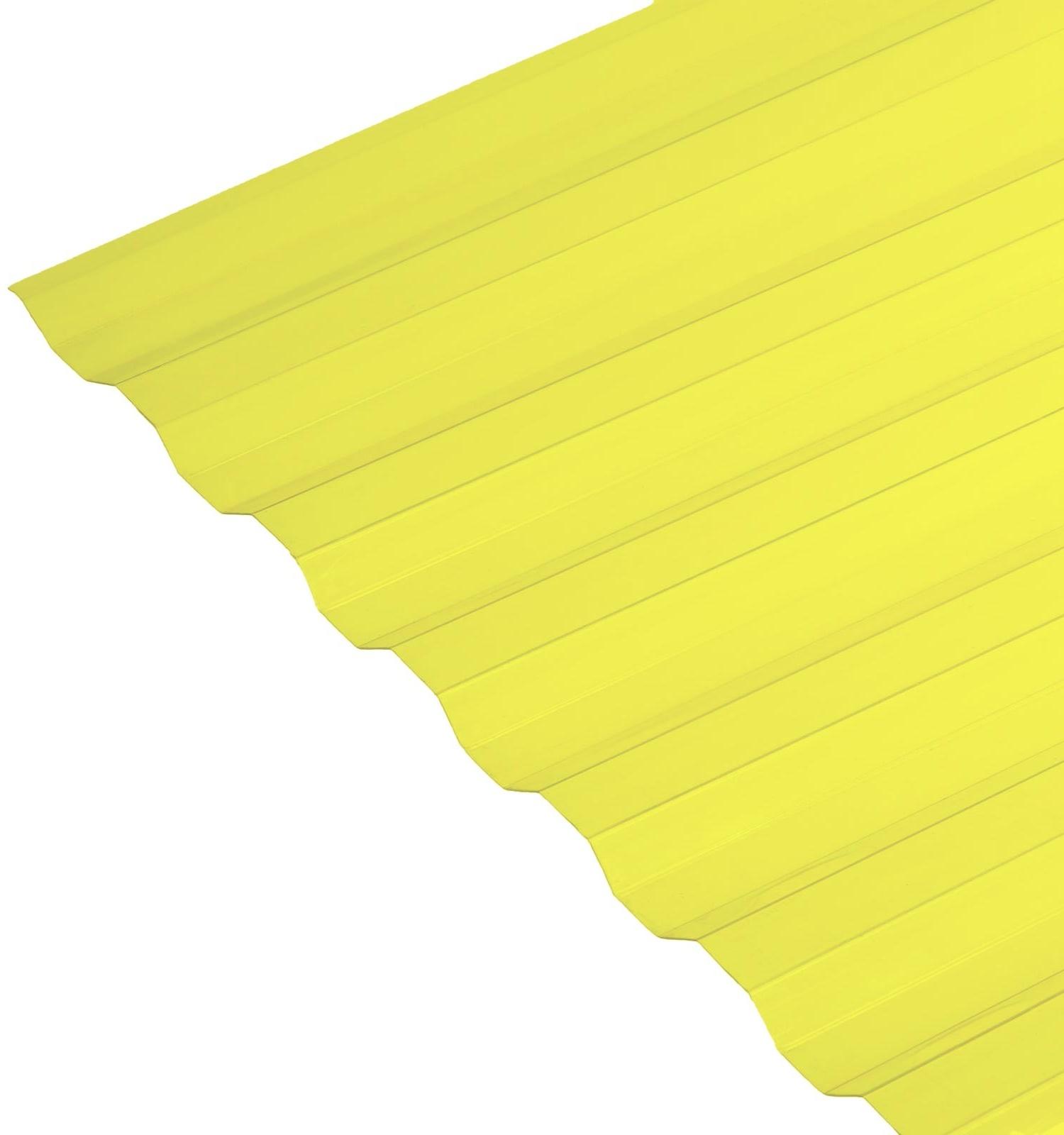 Поликарбонат монолитный, кровельный, трапеция 0.8 мм, 2 × 1,05 м, жёлтый