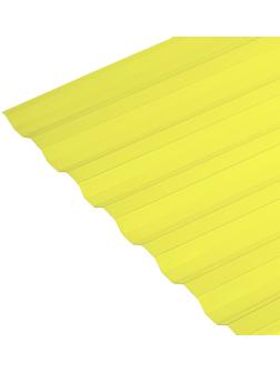 Поликарбонат монолитный, кровельный, трапеция 0.8 мм, 2 × 1,05 м, жёлтый