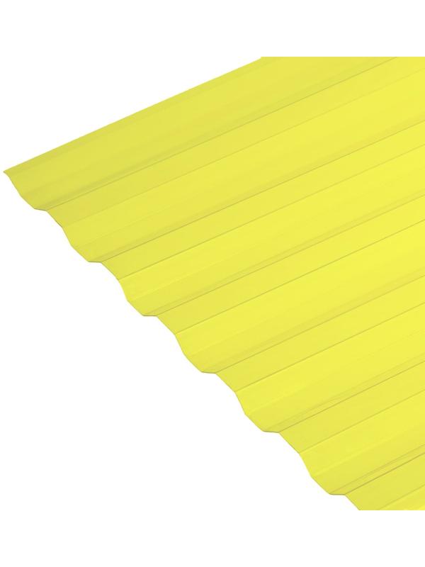 Поликарбонат монолитный, кровельный, трапеция 0.8 мм, 2 × 1,05 м, жёлтый