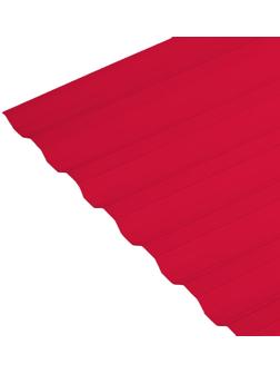 Поликарбонат монолитный, кровельный, трапеция 0.8 мм, 2 × 1,05 м, красный