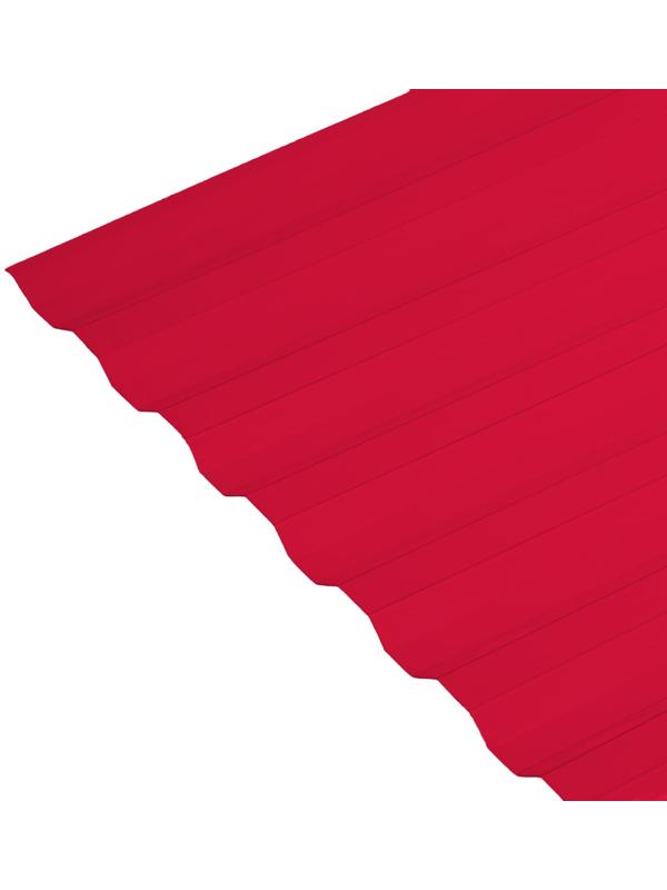 Поликарбонат монолитный, кровельный, трапеция 0.8 мм, 2 × 1,05 м, красный