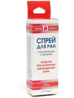 Спрей для ран антисептик, Скорая Помощь с бисабололом и травами 30 мл