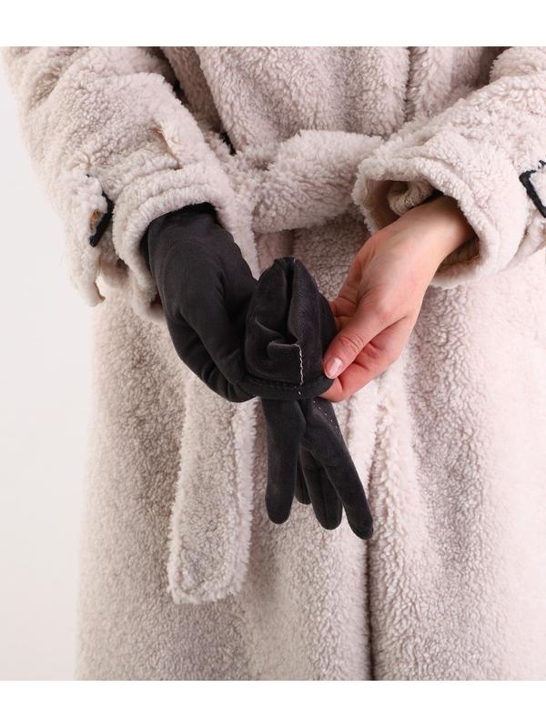 Перчатки женские, безразмерные, без утеплителя, цвет тёмно-серый