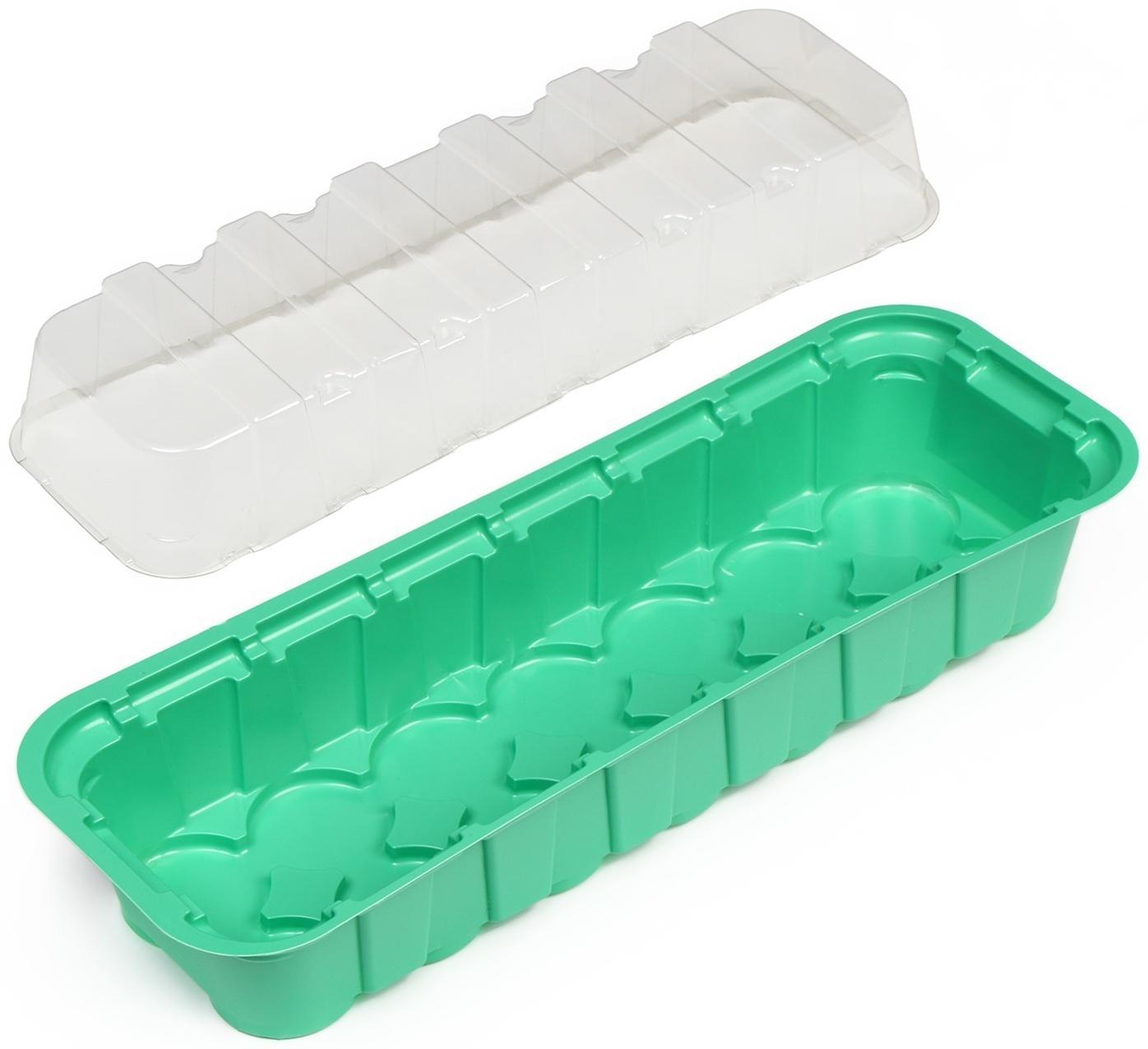 Мини-парник для рассады, 35 × 13 × 11 см, вставки (14 шт.) под таблетки для рассады d = 4 см