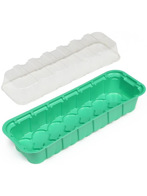 Мини-парник для рассады, 35 × 13 × 11 см, вставки (14 шт.) под таблетки для рассады d = 4 см