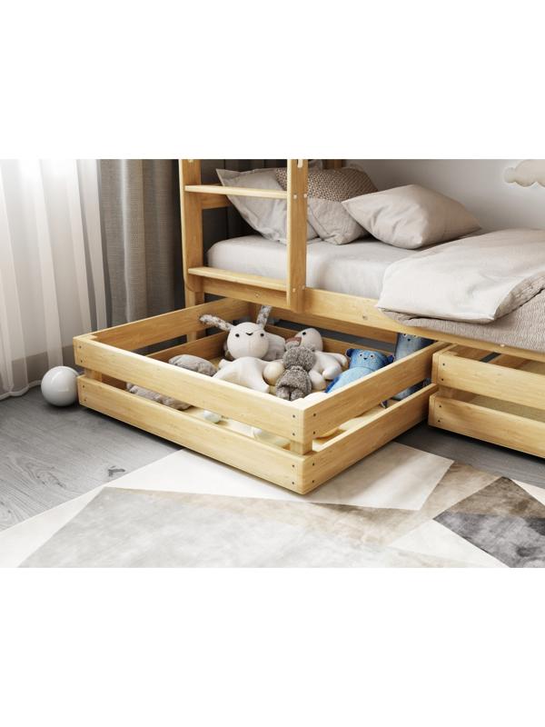 Ящик для хранения, 900 × 680 мм, массив, без покрытия, цвет сосна