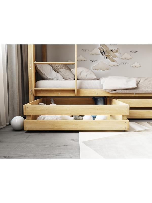 Ящик для хранения, 900 × 680 мм, массив, без покрытия, цвет сосна