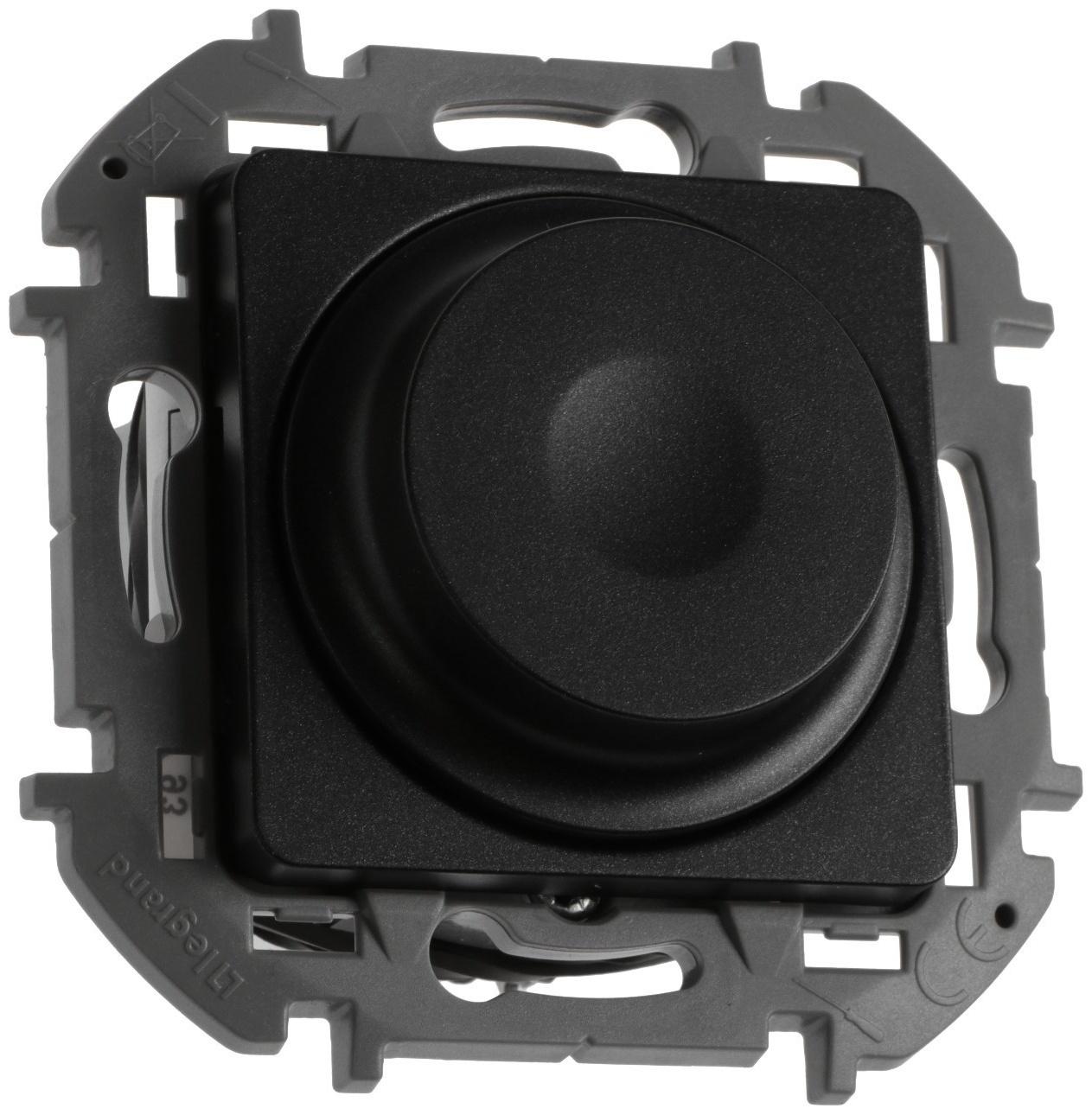 Светорегулятор поворотный Legrand INSPIRIA, без нейтрали, 300 Вт, Антрацит