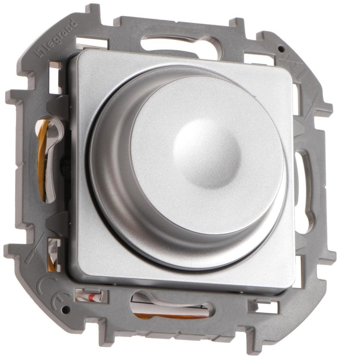 Светорегулятор поворотный Legrand INSPIRIA, без нейтрали, 300 Вт, Алюминий