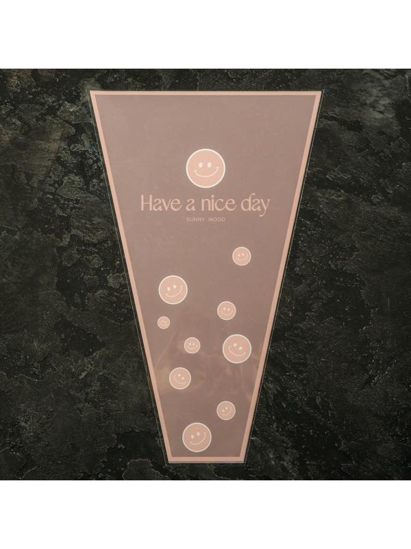 Пакет цветочный Конус, розовый, 28х9х44см±1см