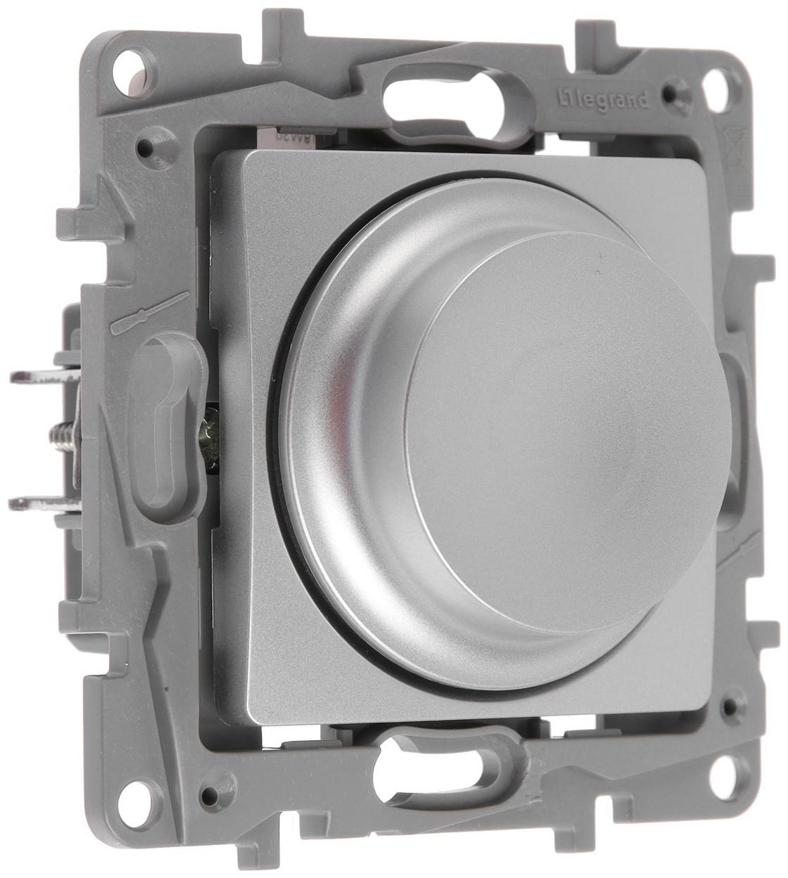 Светорегулятор поворотный Legrand Etika, 300Вт, без нейтрали, Алюминий