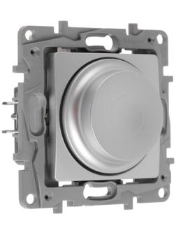 Светорегулятор поворотный Legrand Etika, 300Вт, без нейтрали, Алюминий