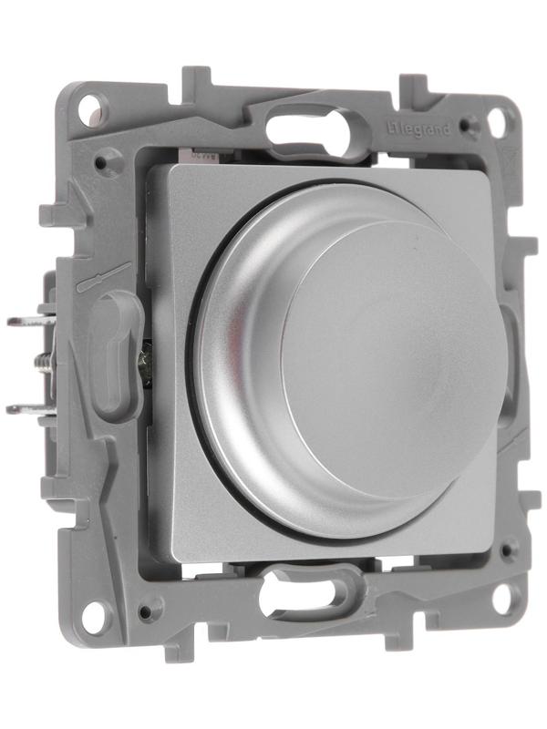 Светорегулятор поворотный Legrand Etika, 300Вт, без нейтрали, Алюминий