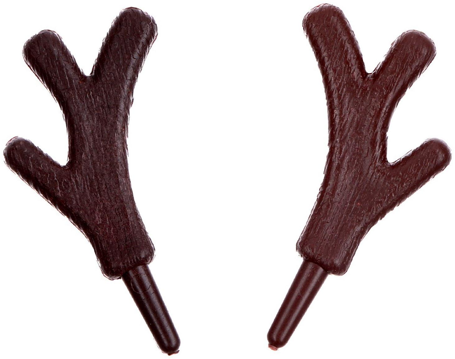 Рожки «Оленьи» размер 1 шт. — 3,3 × 2,5 см, набор 2 шт.