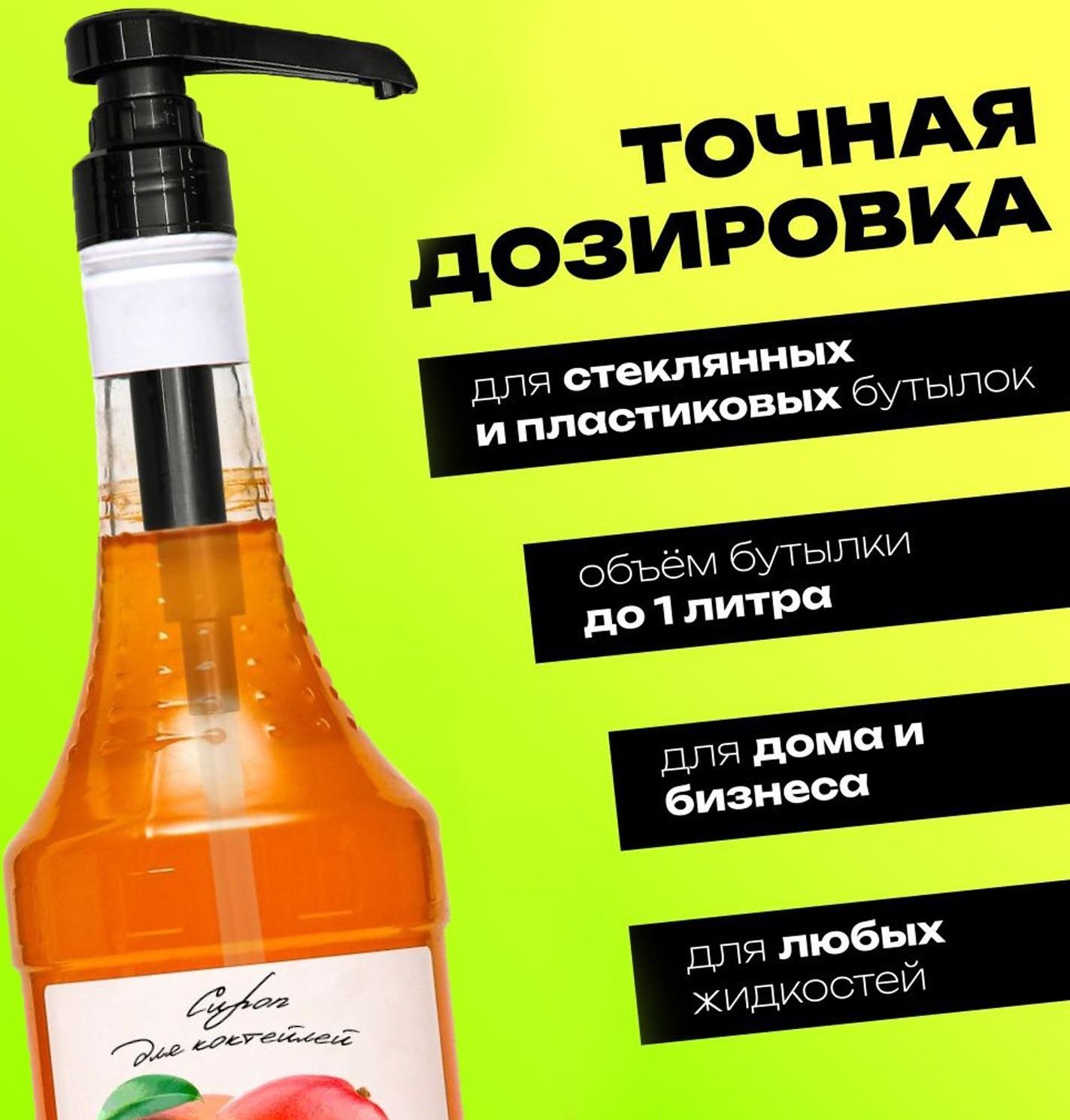 Помпа - дозатор для сиропа, черная, 5мл