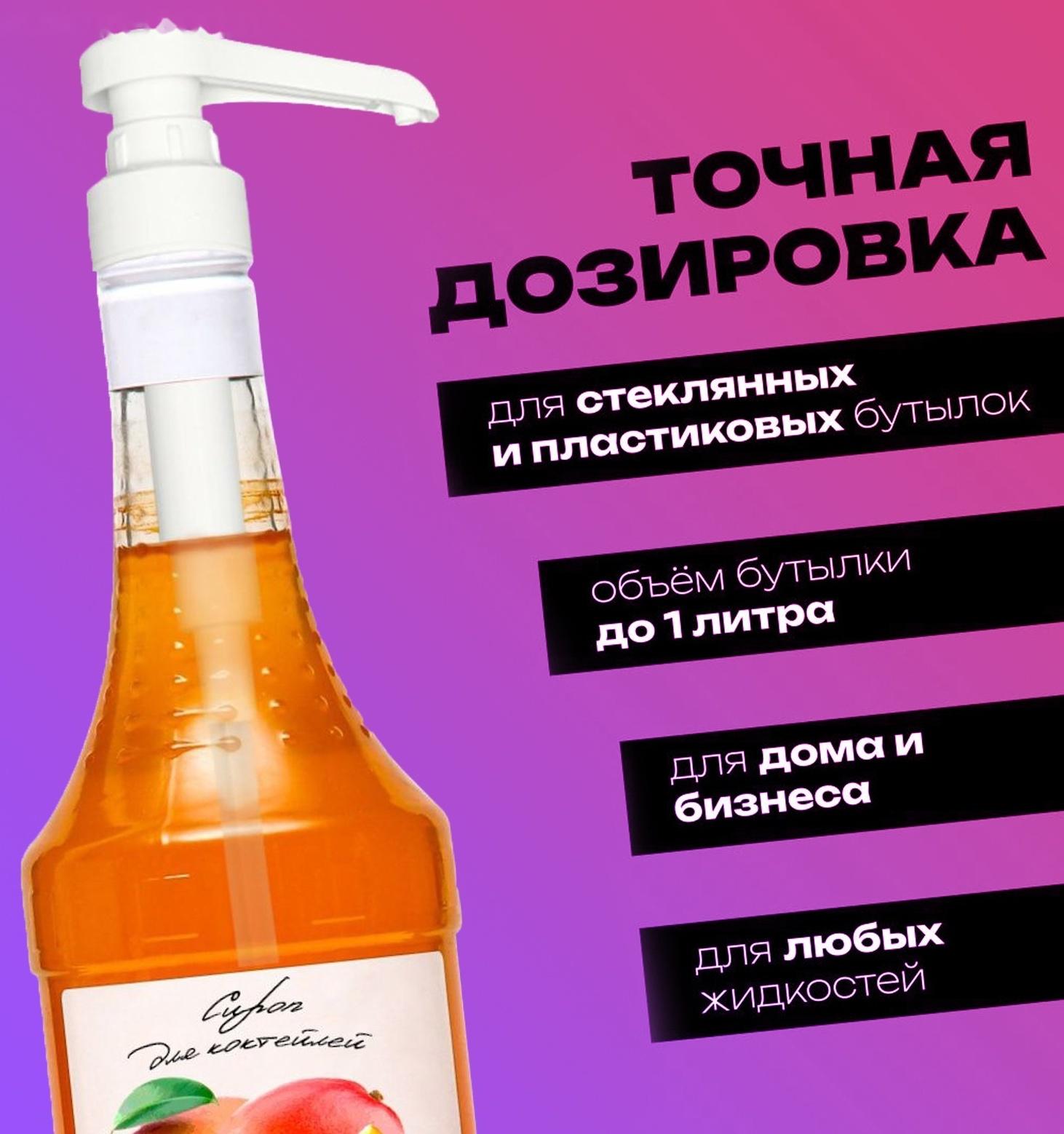 Помпа - дозатор для сиропа, черная, 10мл