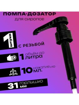 Помпа - дозатор для сиропа, черная, 10мл