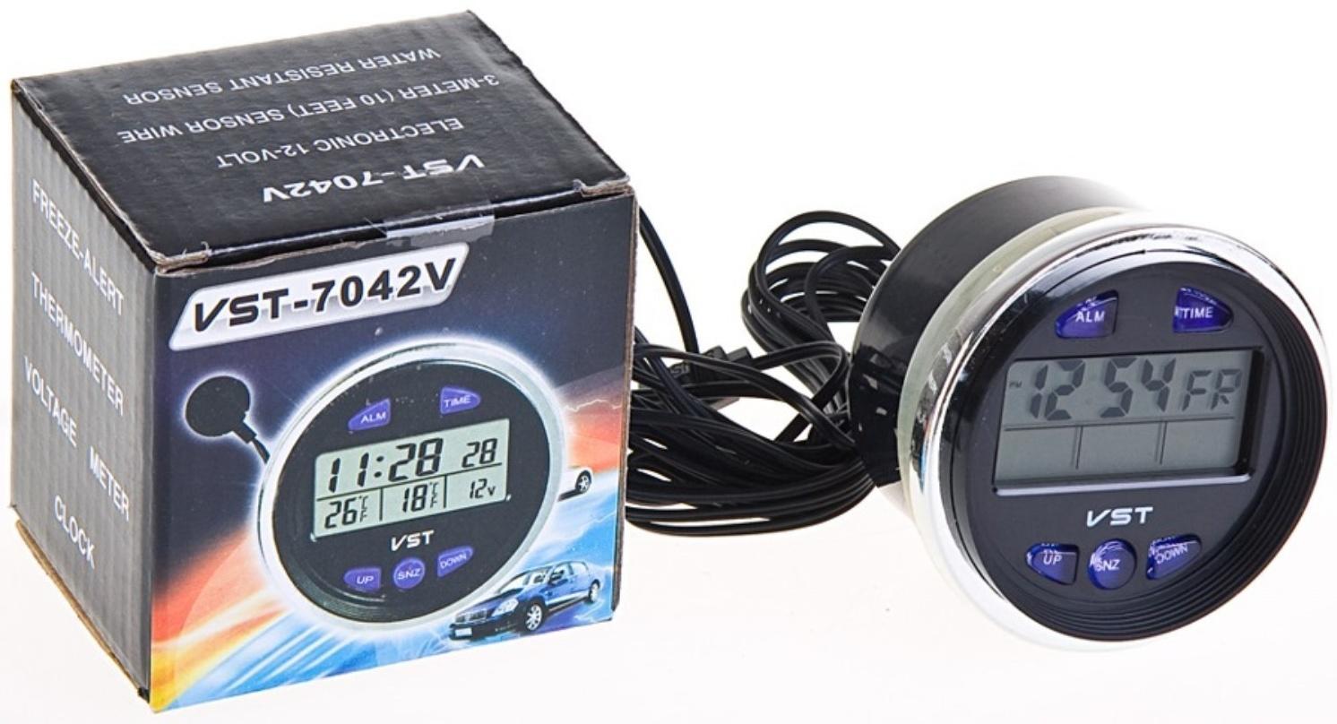 Часы-термометр Вымпел VST-7042V, круглые, d 60 мм