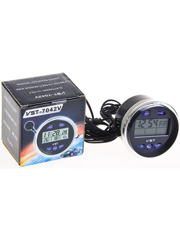 Часы-термометр Вымпел VST-7042V, круглые, d 60 мм